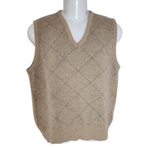Puritan Orlon Vintage Argyle Sweater Vest Acrylic Knit Preppy Men's XL